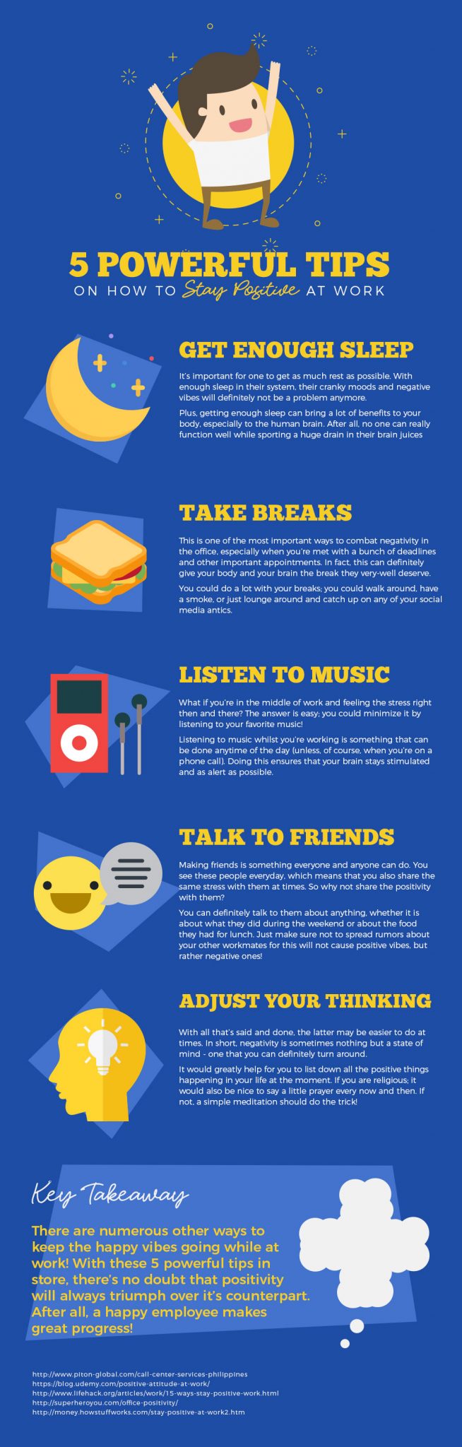 5 Powerful Tips on How to Stay Positive At Work Infographic