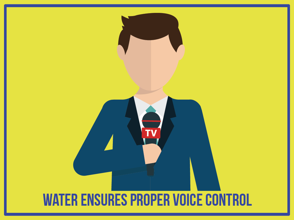 Drinking water ensures proper voice control