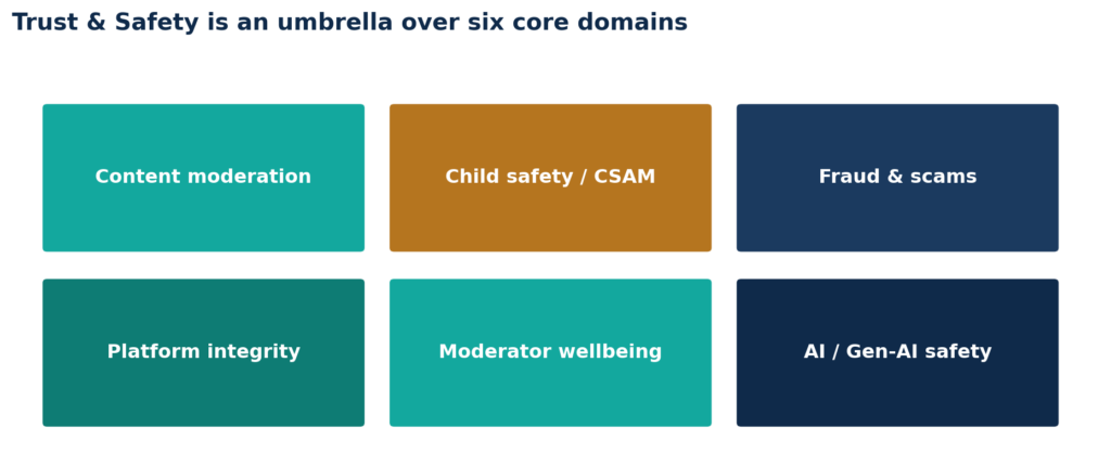 The six core domains of Trust & Safety