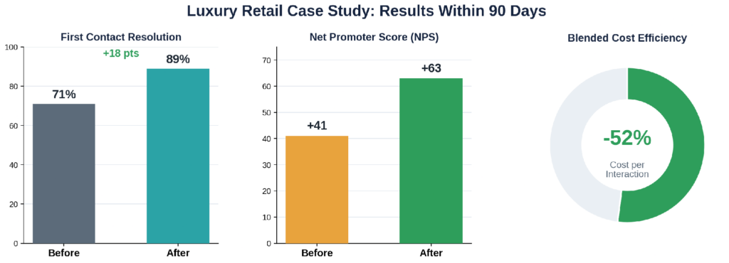 Luxury retail case study results within 90 days