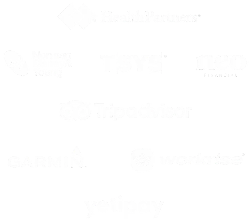 HealthPartners, Norman Disney & Young, TSYS, Neo Financial, Tripadvisor, Garmin, Workrise, Yetipay