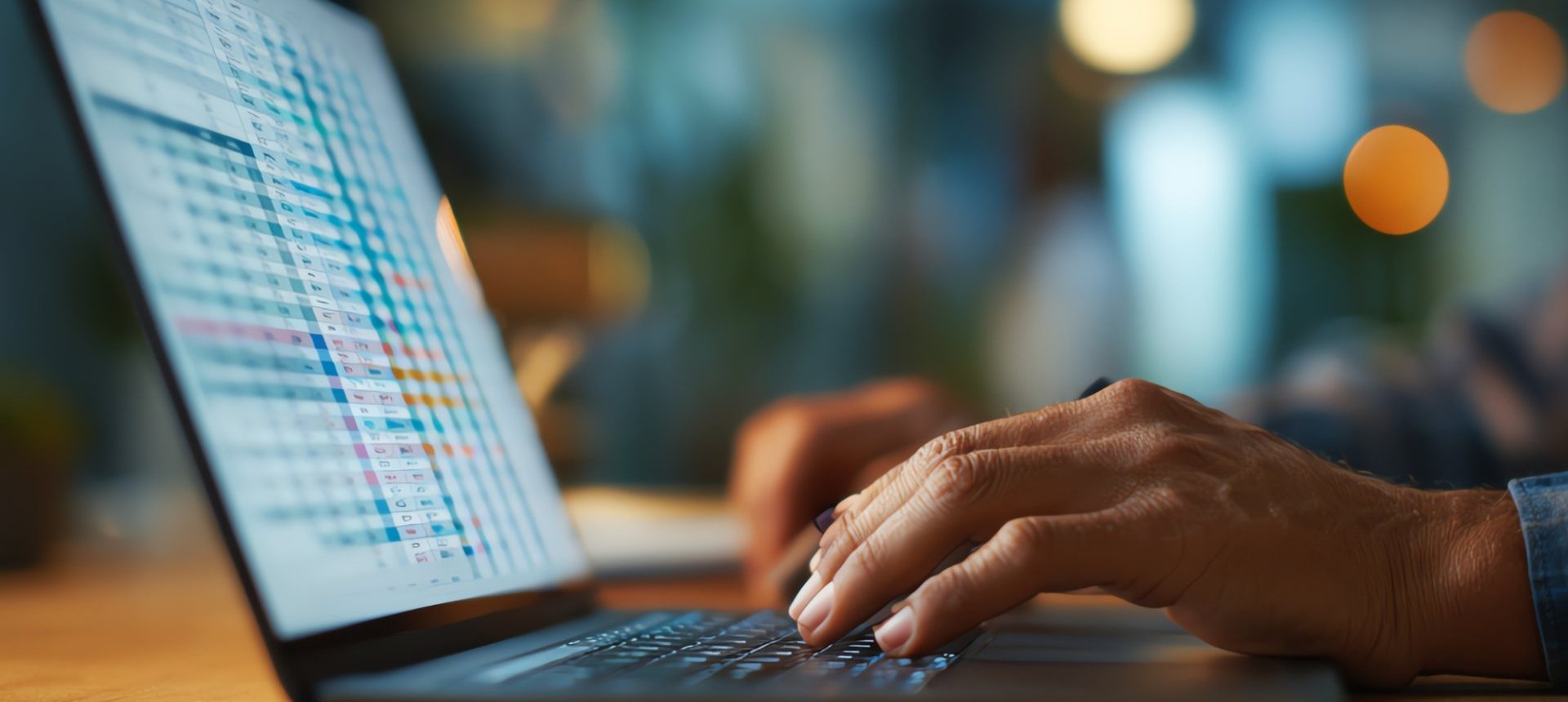 Hand typing on a laptop showing a renewals spreadsheet, tracking SaaS contracts before the window opens