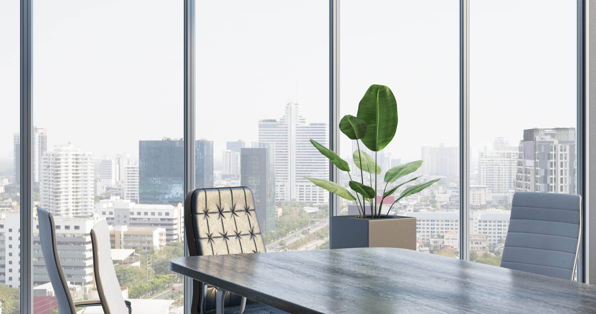 Executive boardroom with a conference table overlooking a city skyline, where PITON-Global's founder-led team advises buyers on Philippine outsourcing