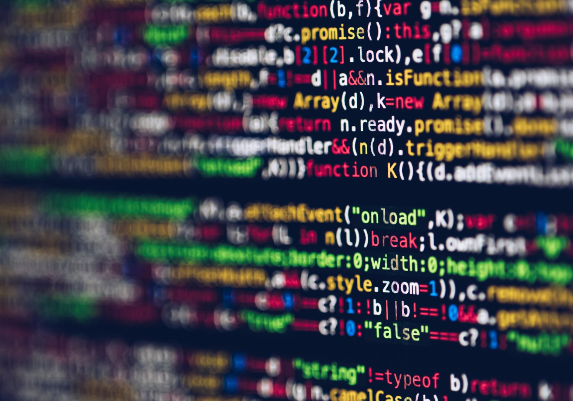 Colorful JavaScript on a screen, the repository code a coding agent is tested against