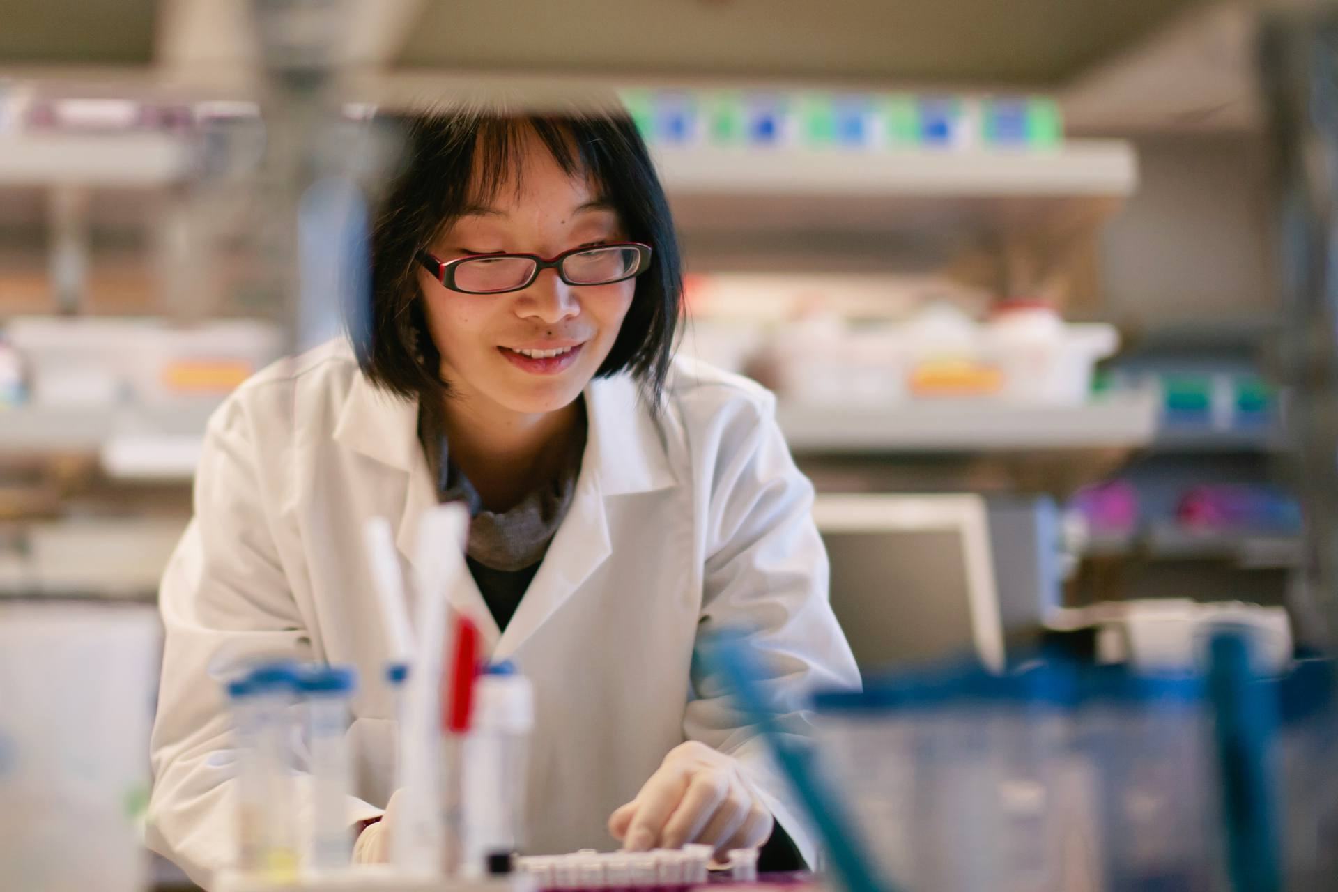 Biotech lab scientist preparing samples, representing biotech support delivered by Philippine BPO teams